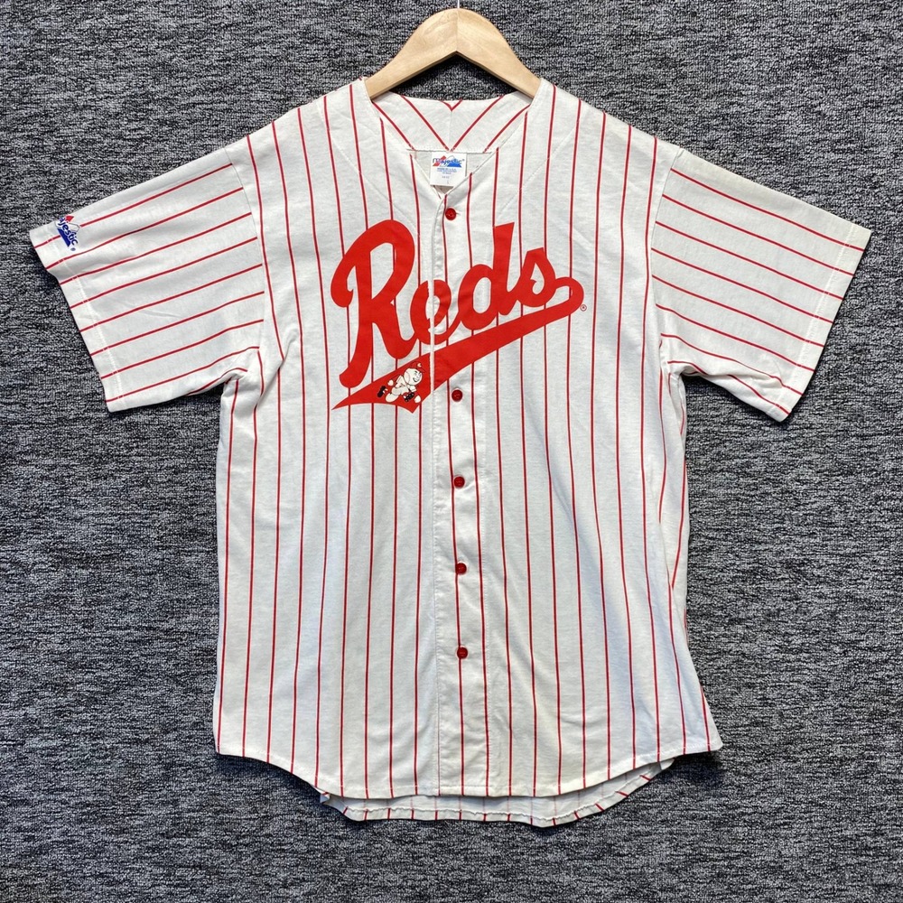 Vintage‎ Majestic Cincinnati Reds Pinstripe Jersey Mens Large Made in USA 90s